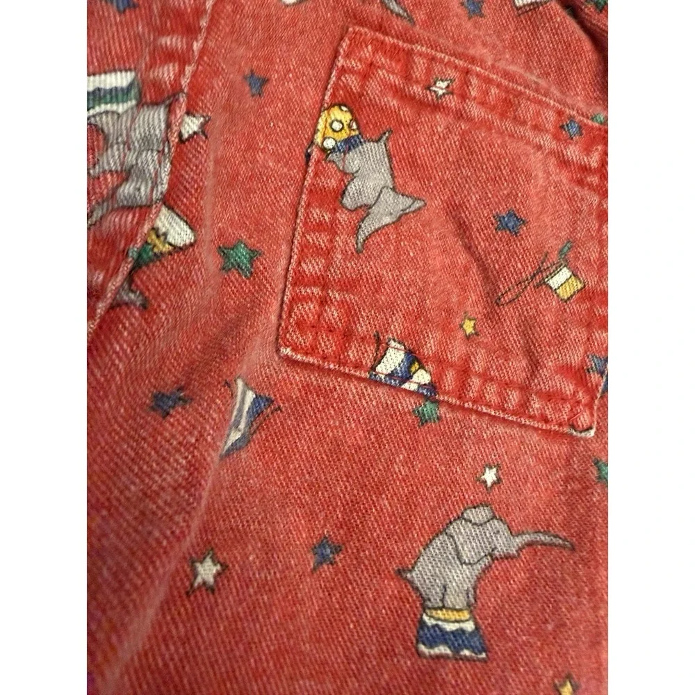 Vintage OSHKOSH Vestbak Denim Overalls Elephants Circus 6/9 Month USA Union Made